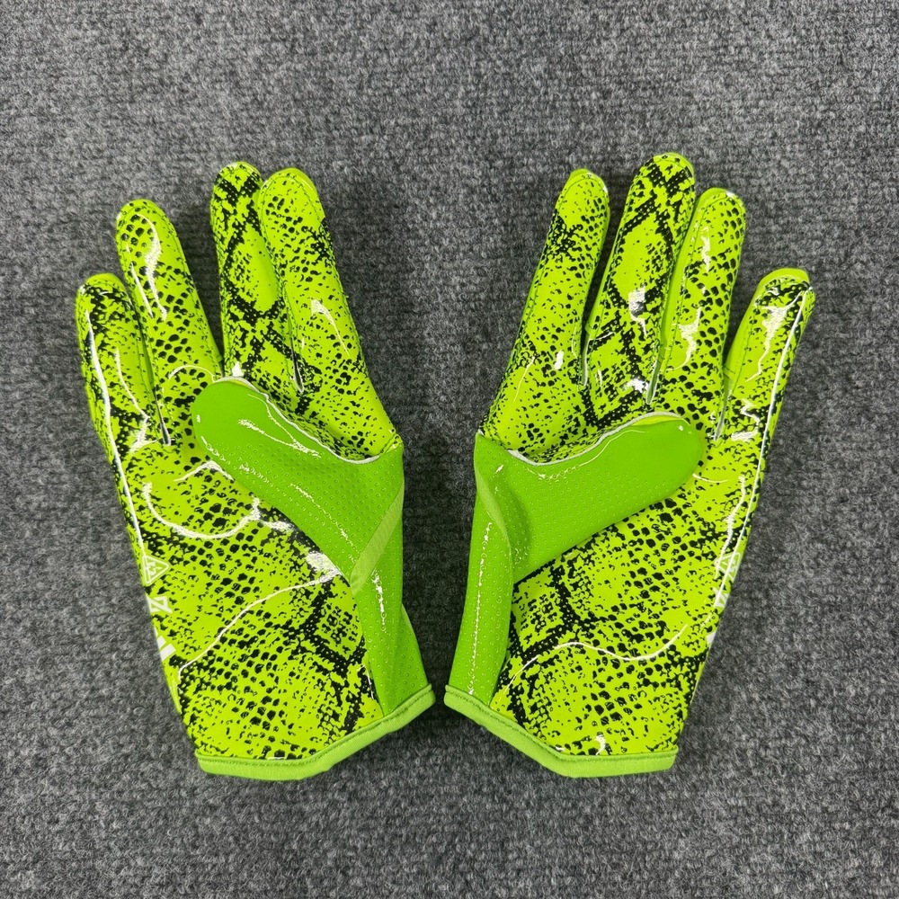 Size 4XL adidas Adizero 15 Electric Exotic Speed Receiver Football Gloves Green - Picture 2 of 5